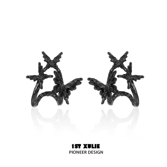 Dark Thorn Butterfly Earrings