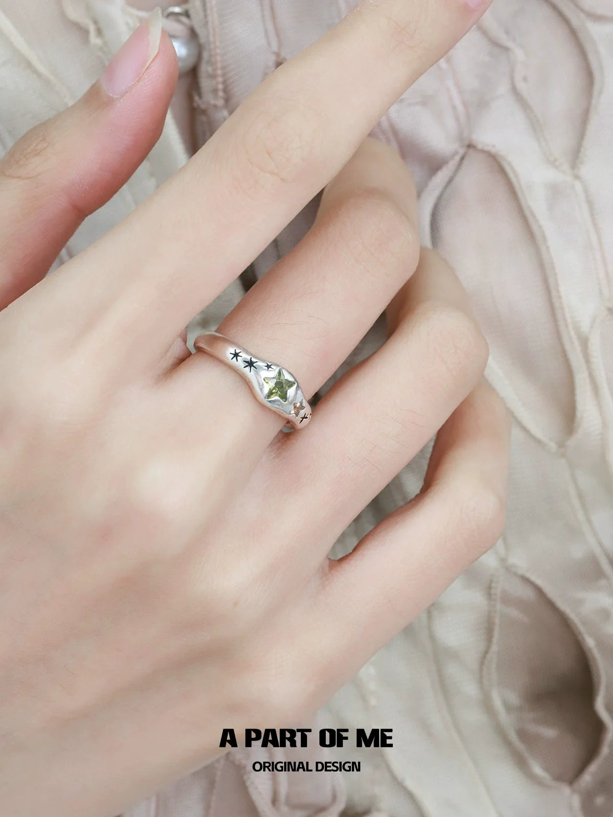 A PART OF ME Dreamy Star Ring featuring a unique design with star accents and a sparkling gem