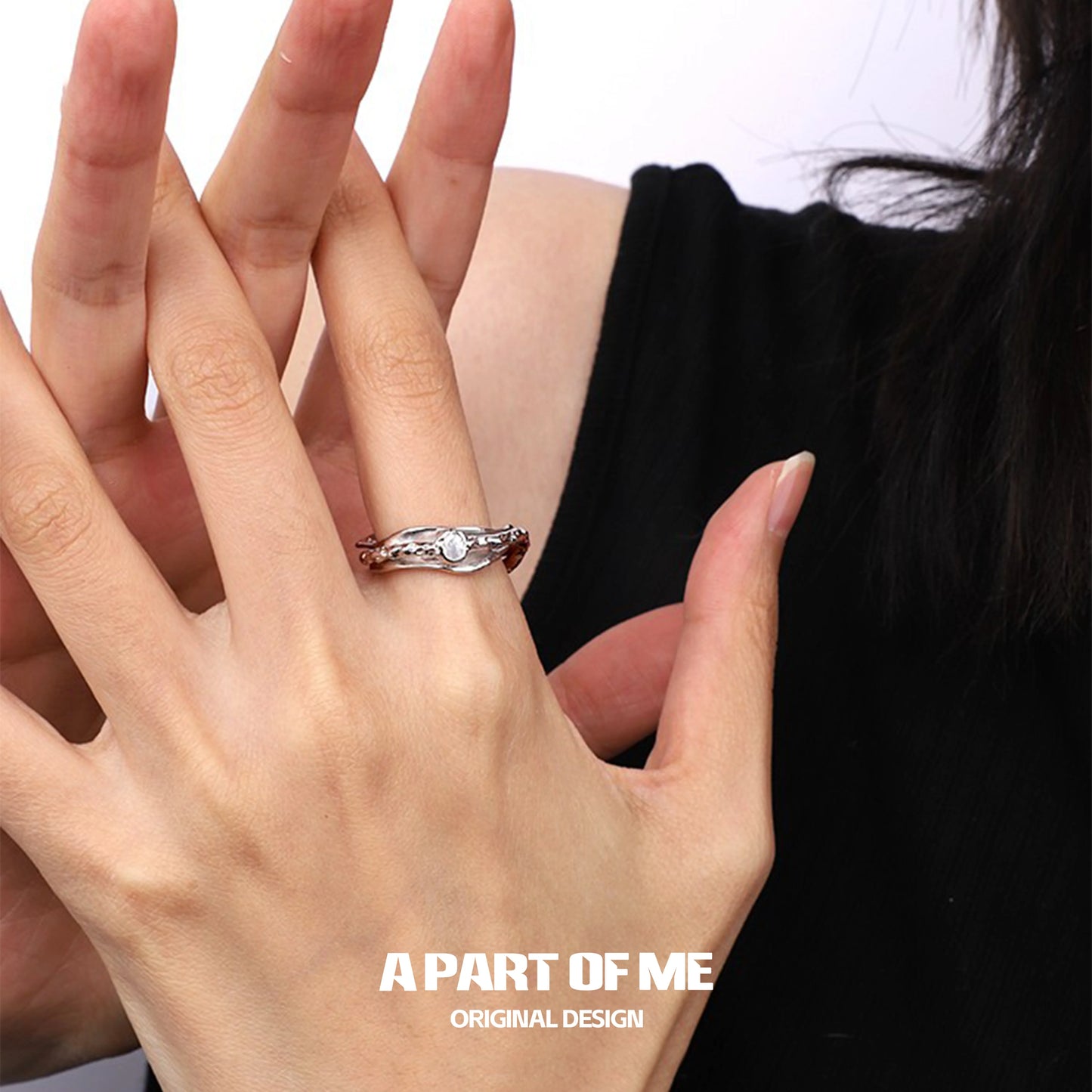 Eternal Star River Ring on a hand showing elegant design and exquisite craftsmanship for everyday wear