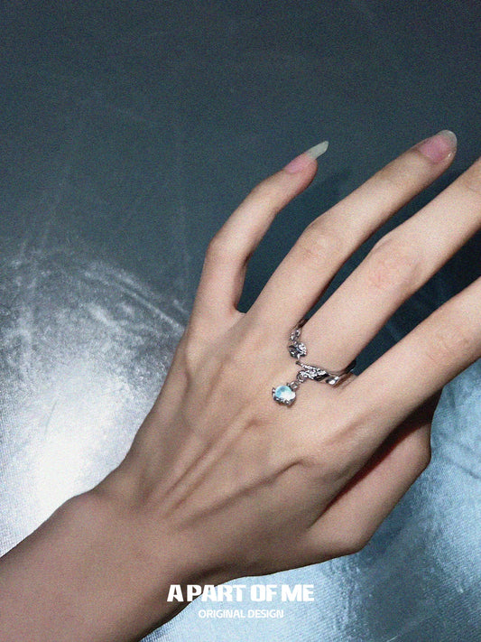 A PART OF ME Mercury Planet Ring with a Celestial Design on a Silver Band, Perfect for Stylish Accessories