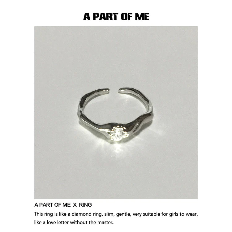 Silver A PART OF ME starry dream romantic ring with a delicate diamond design for a timeless look