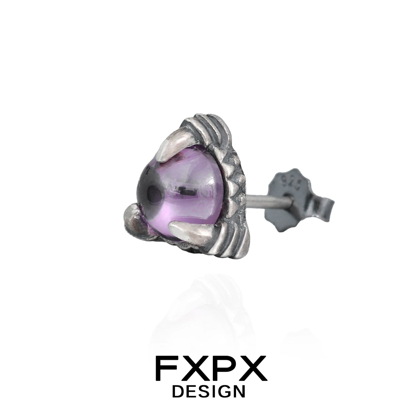 Bloody doll jewelry amethyst dragon earrings with purple stone claw design by FXPX