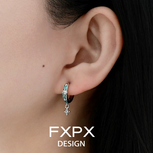 Mint Starburst Stud Earrings from FXPX with a delicate design for everyday wear