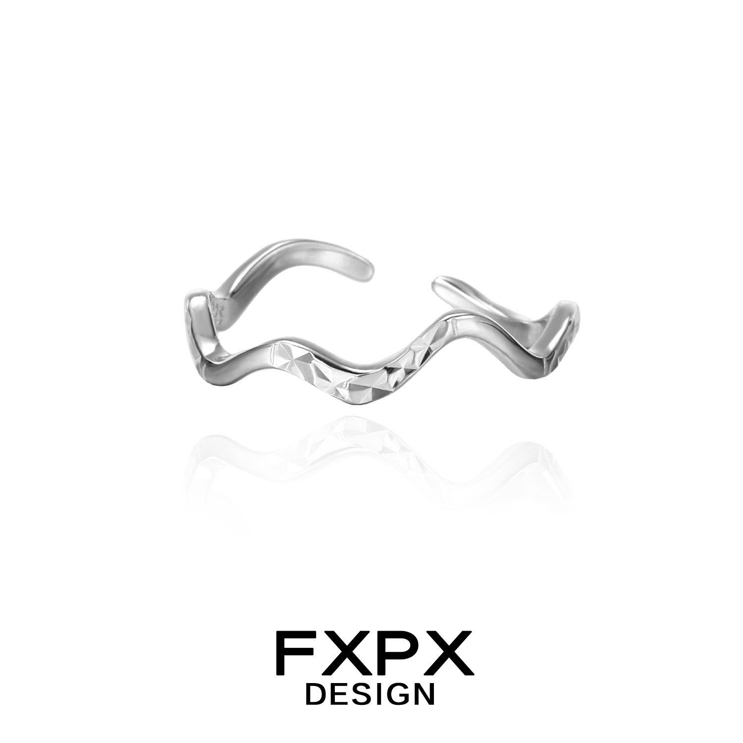 Wavy Silver Ring - Elegant Design from FXPX | Gothhalo Jewelry