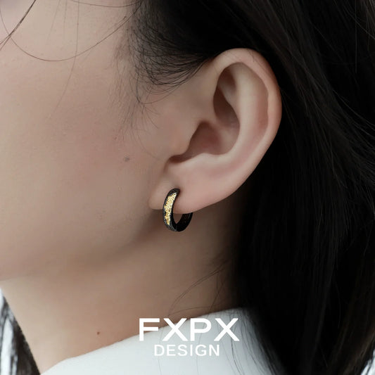 Stylish FXPX Y2K vintage earrings featuring gold accents and a sleek design for a trendy look