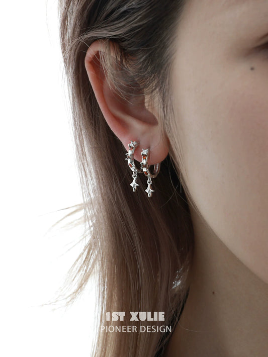 Elegant golden zircon hoop earrings featuring a unique design to enhance any outfit