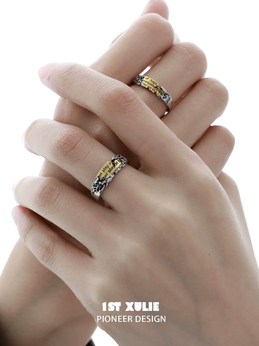 Beautiful immortal love letter silver ring, elegantly designed with intricate details for a timeless look
