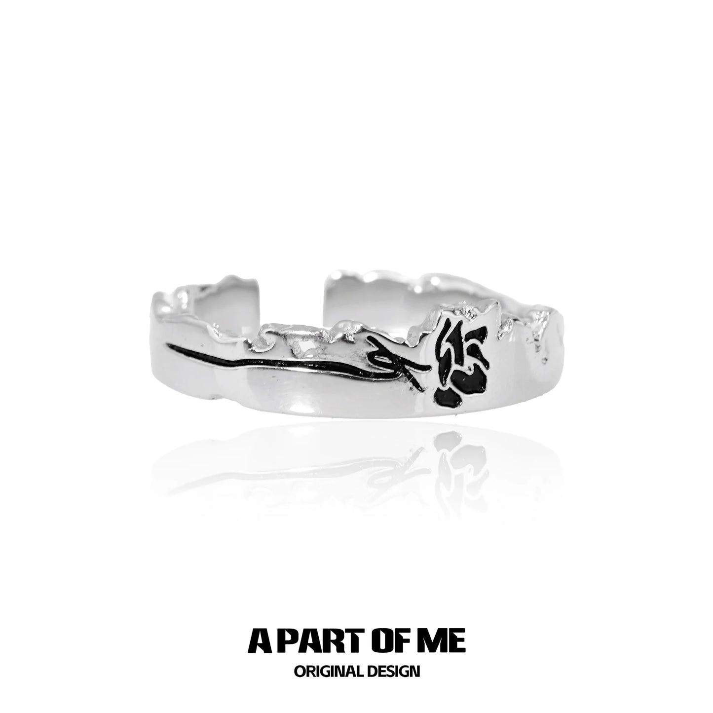 Stylish moon rose couple rings by A PART OF ME with intricate rose design for romantic couples