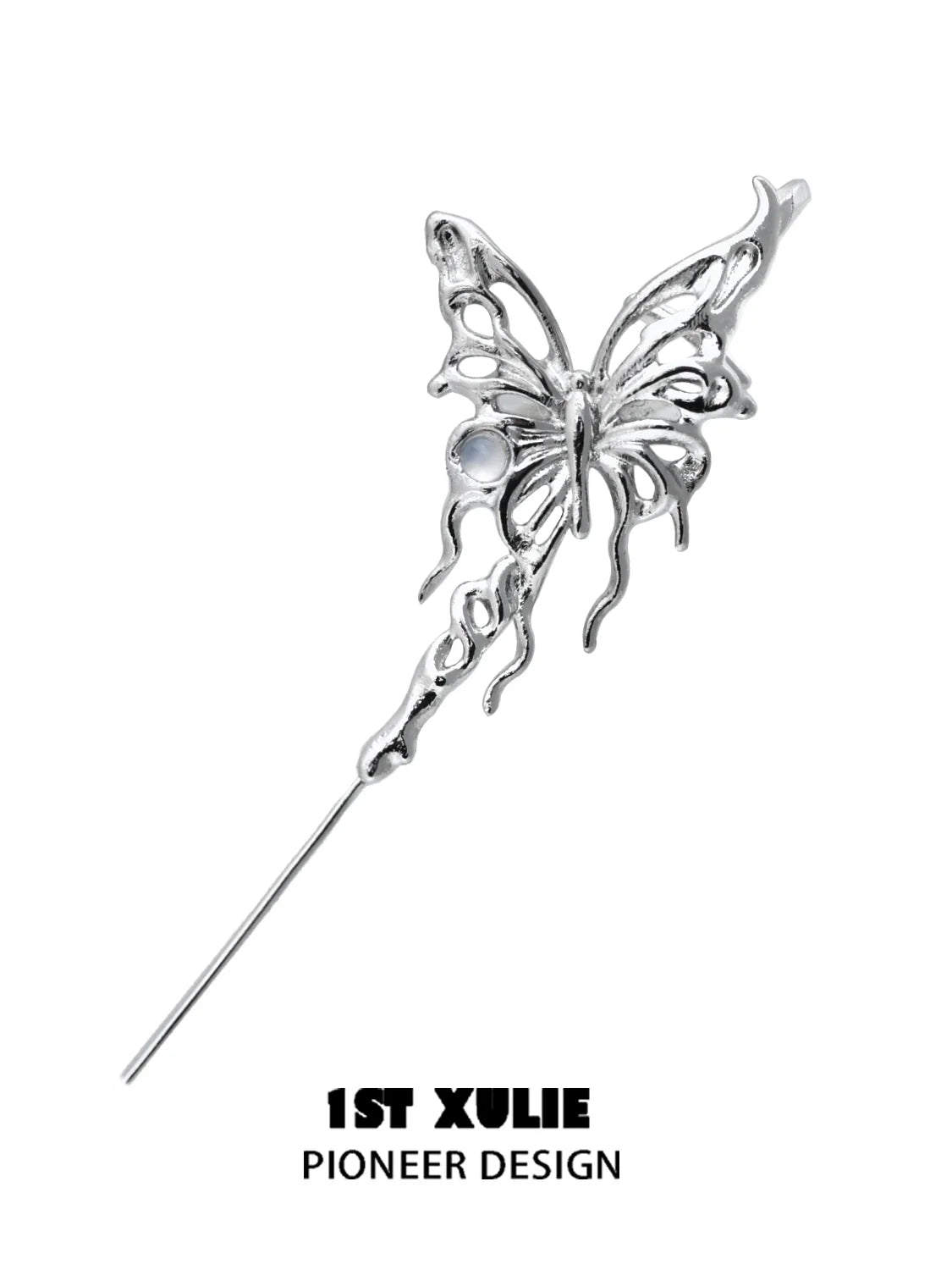 Elegant silver butterfly piercing earring with intricate design and shimmer for stylish accessories