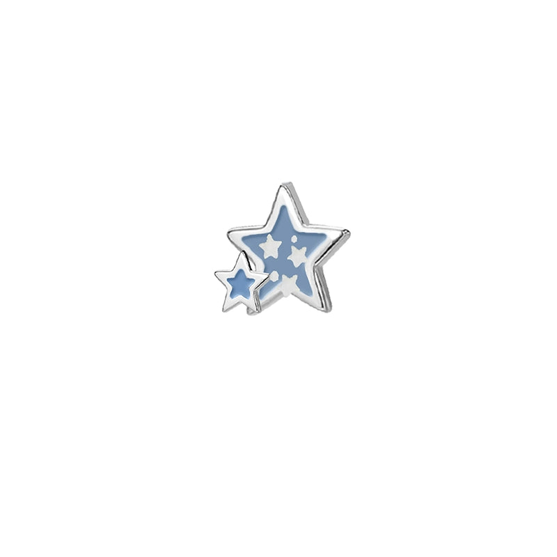 MASW jewelry unique animal earrings for women featuring a star design in blue and white colors