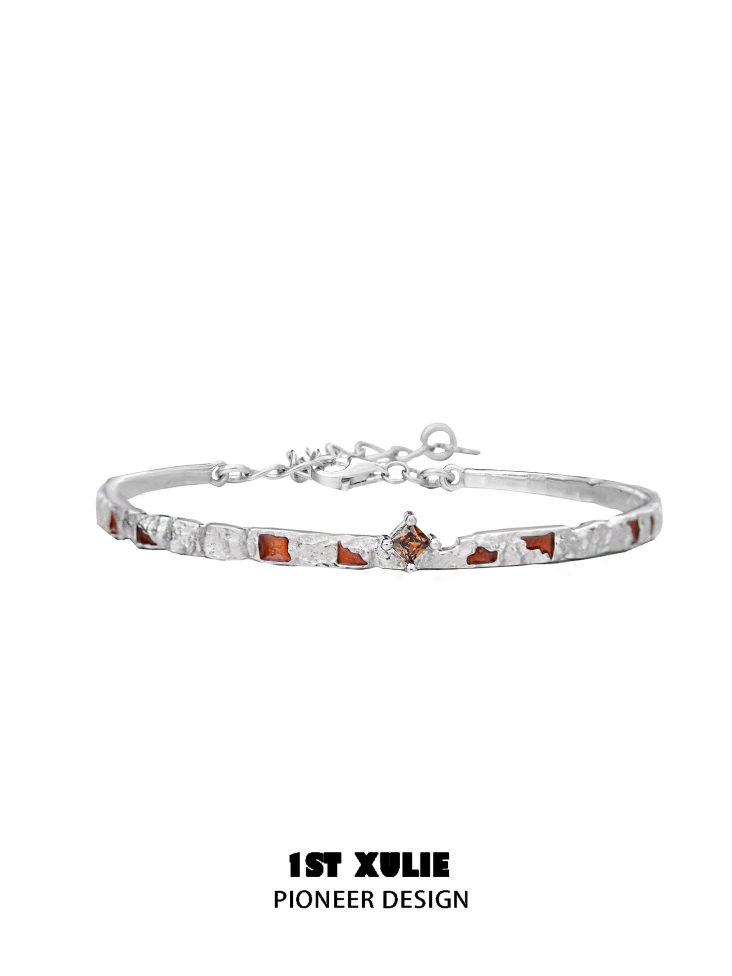Unique silver bracelet for women featuring stylish design and colorful accents