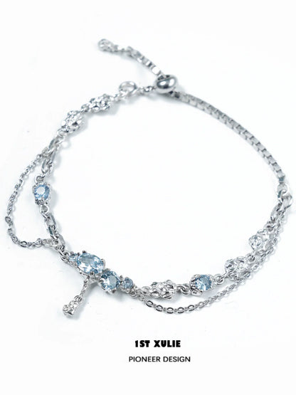 Elegant silver bracelet with blue moonstone accents for stylish accessory lovers