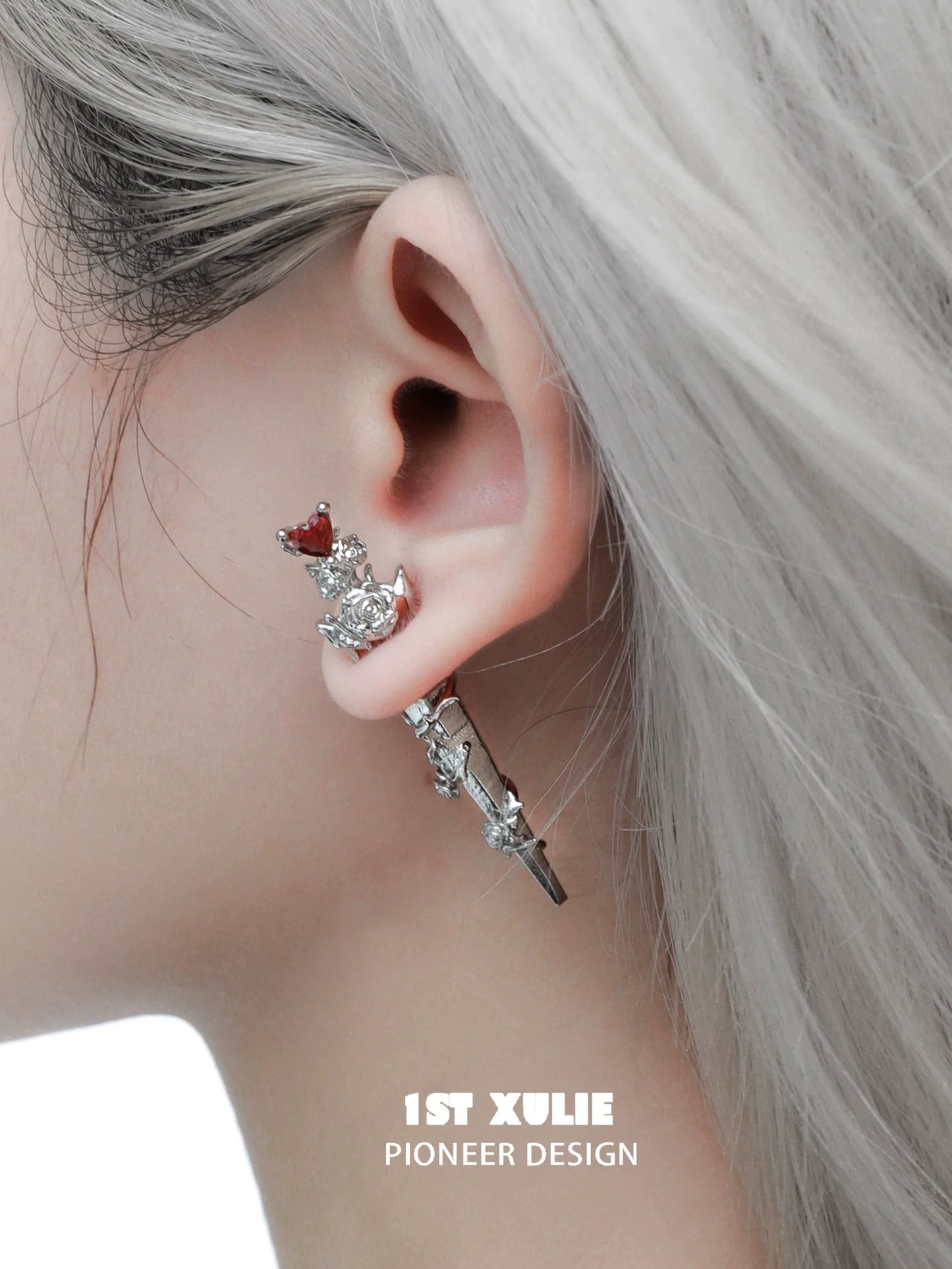 Cathedral rose piercing earrings featuring intricate designs and sparkling gemstones for a stylish look