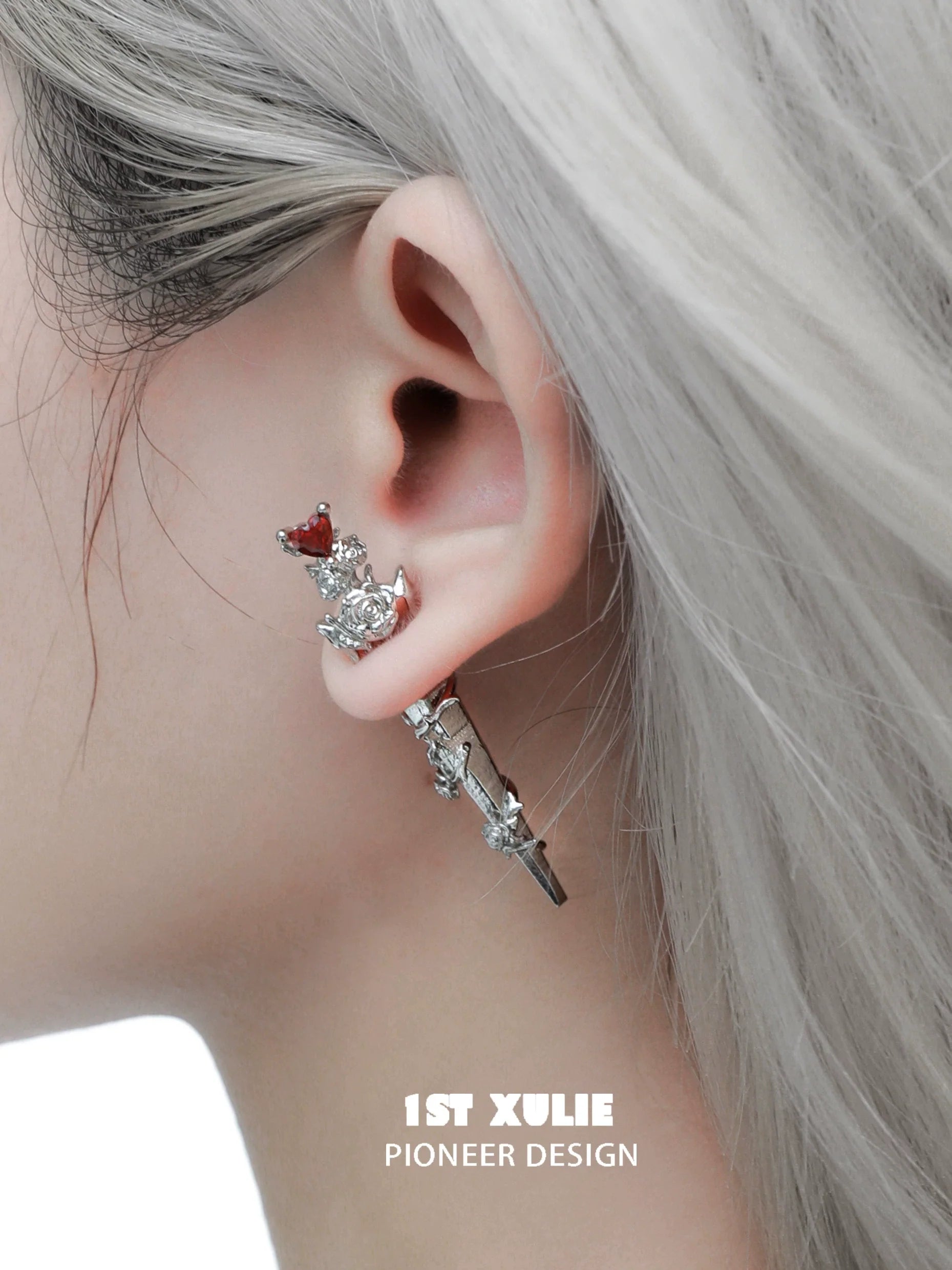 Cathedral rose piercing earrings featuring intricate designs and sparkling gemstones for a stylish look