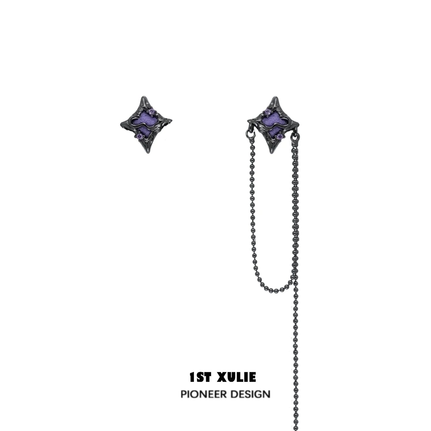 1STXULIE Celestial ear cuff jewelry with purple accents for a stylish look