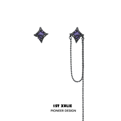 1STXULIE Celestial ear cuff jewelry with purple accents for a stylish look