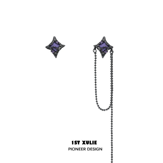 1STXULIE Celestial ear cuff jewelry with purple accents for a stylish look