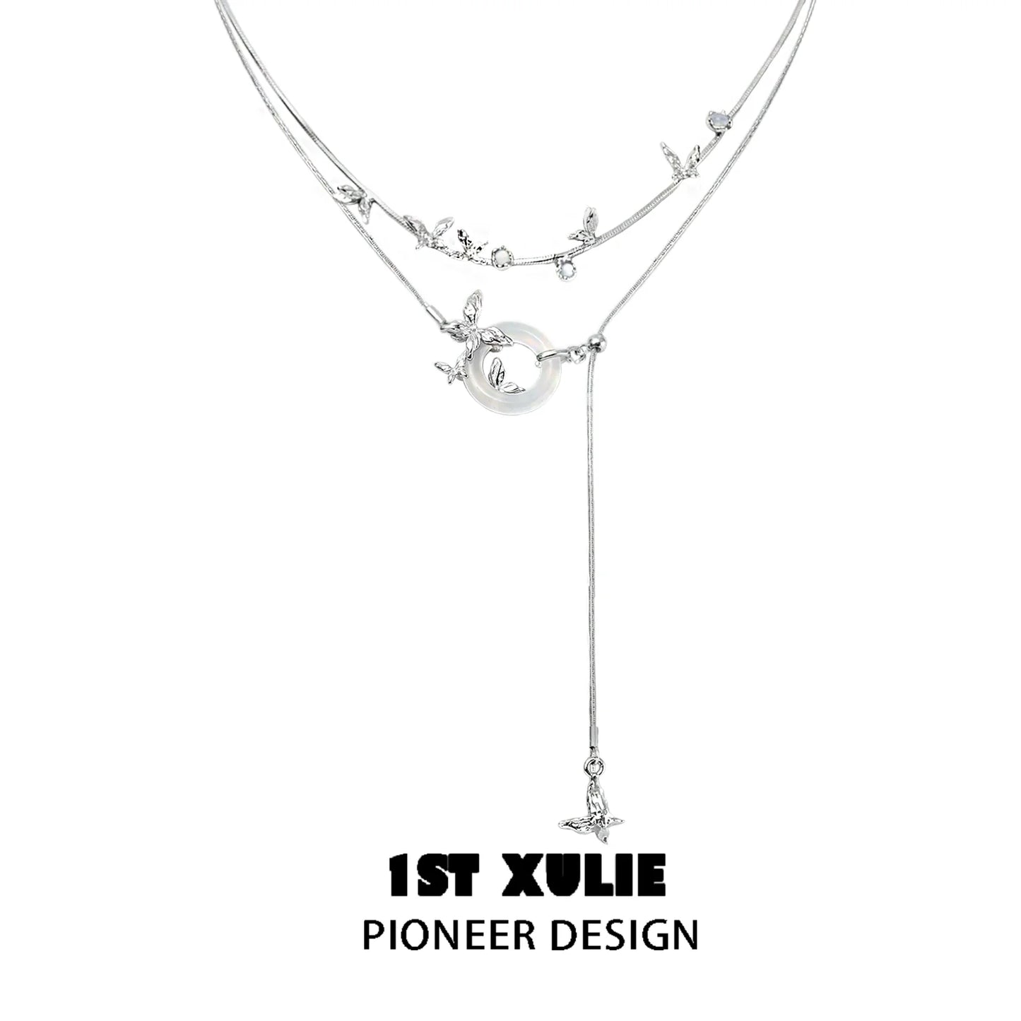 1ST XULIE Chalcedony Butterfly Necklace with Elegant Design and Delicate Chain