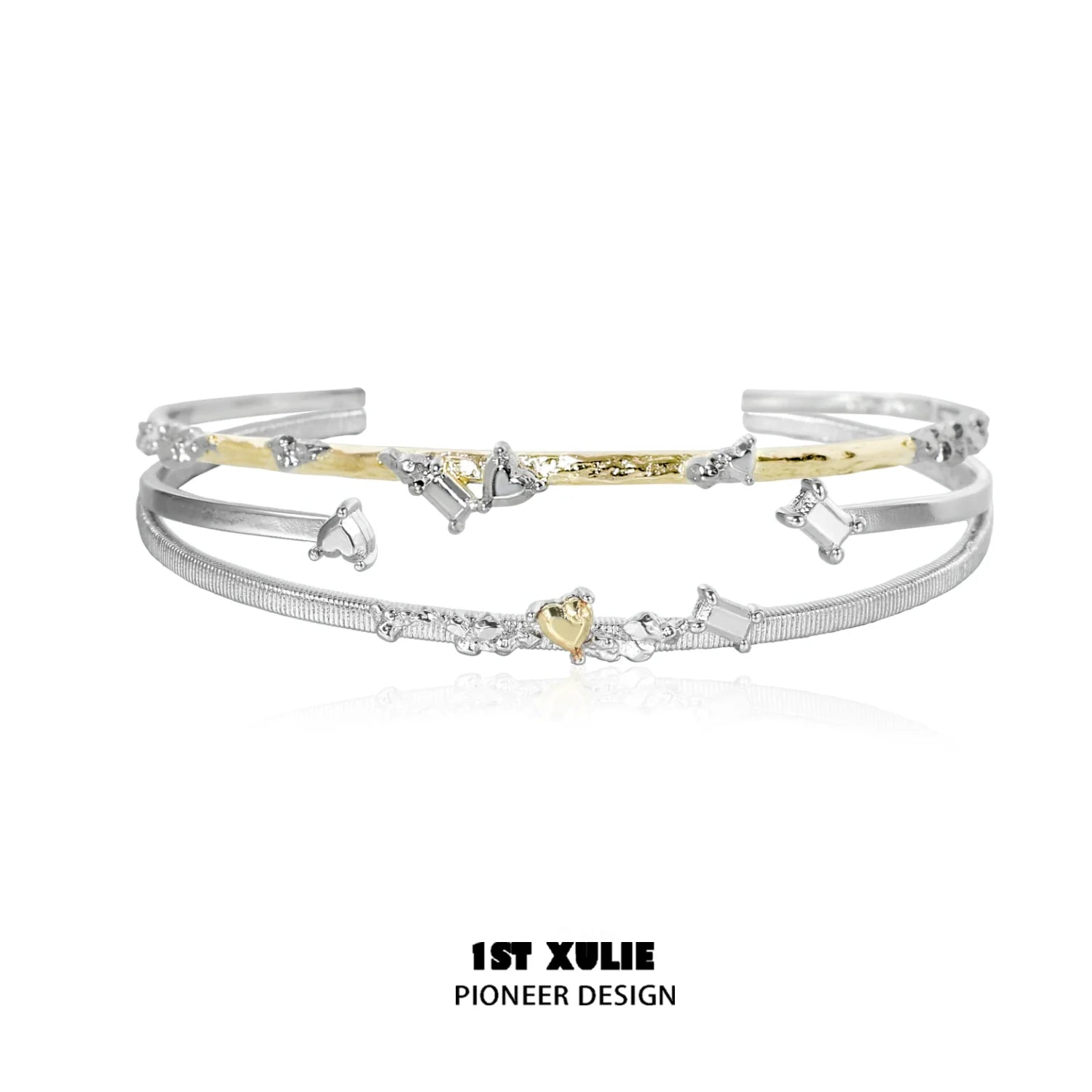 Stylish couple bracelet for girlfriend and boyfriend featuring elegant silver and gold designs
