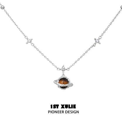 1STXULIE Desert Planet Necklace with Unique Planet Charm and Dazzling Detail