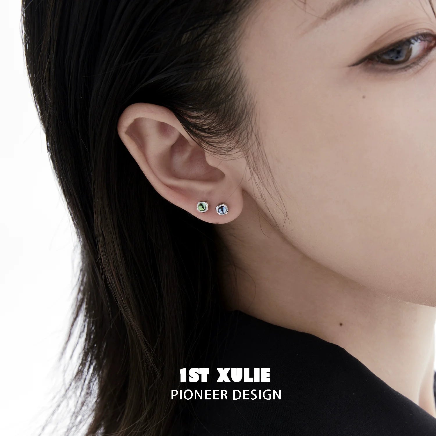 1ST XULIE Devil Eye Stud Earrings in Silver with Colorful Eye Design for Unique Style