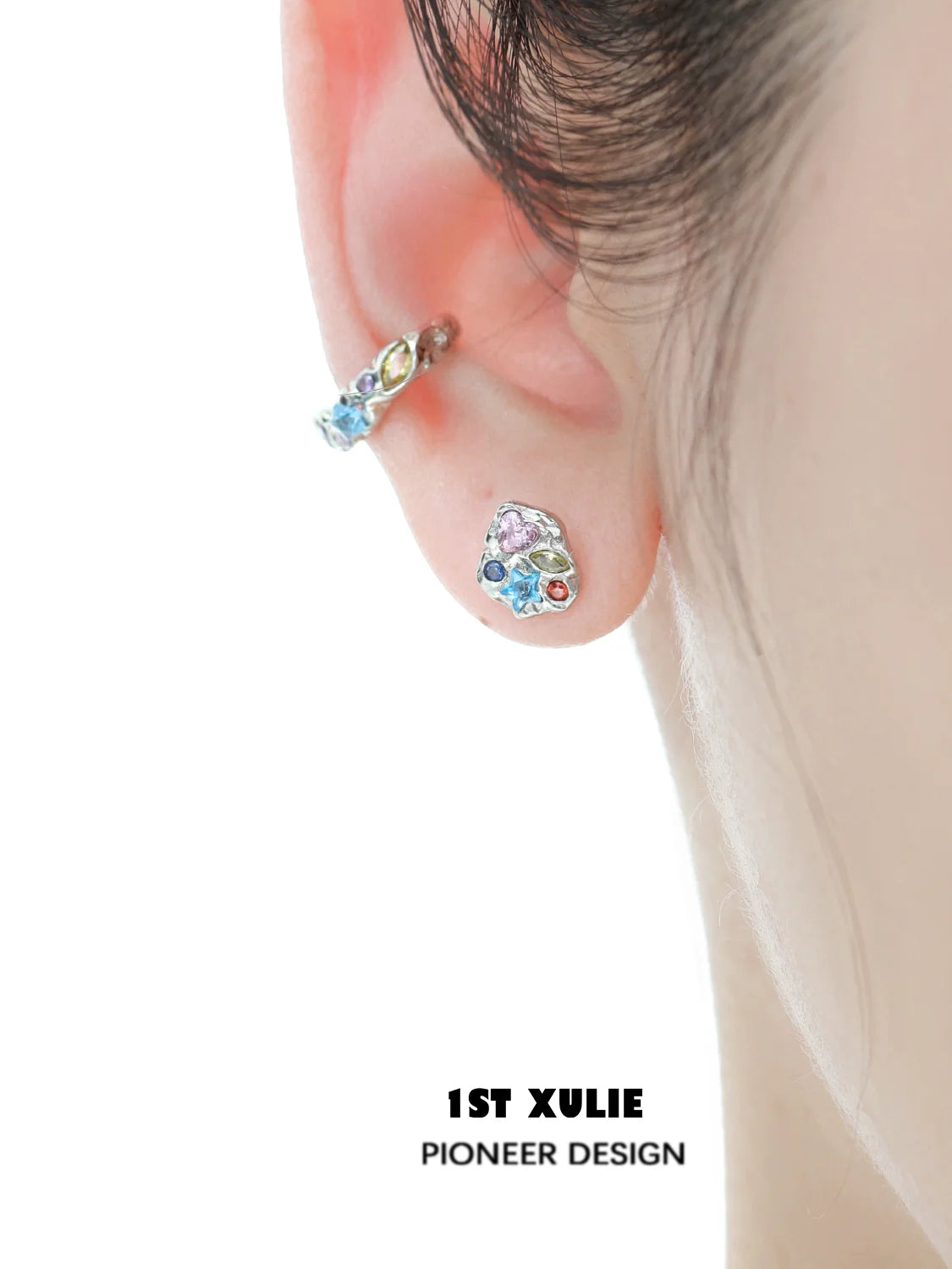 Colorful studs from 1STXULIE featuring dopamine earrings design that add a playful touch
