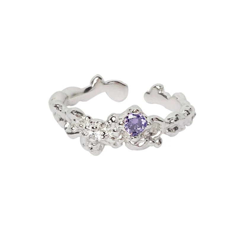 Dream fairy purple zircon ring with intricate design and sparkling stones for elegant style