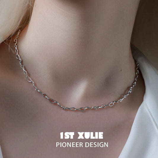 1ST XULIE Edgy chain necklace with a unique link design for a modern fashion statement