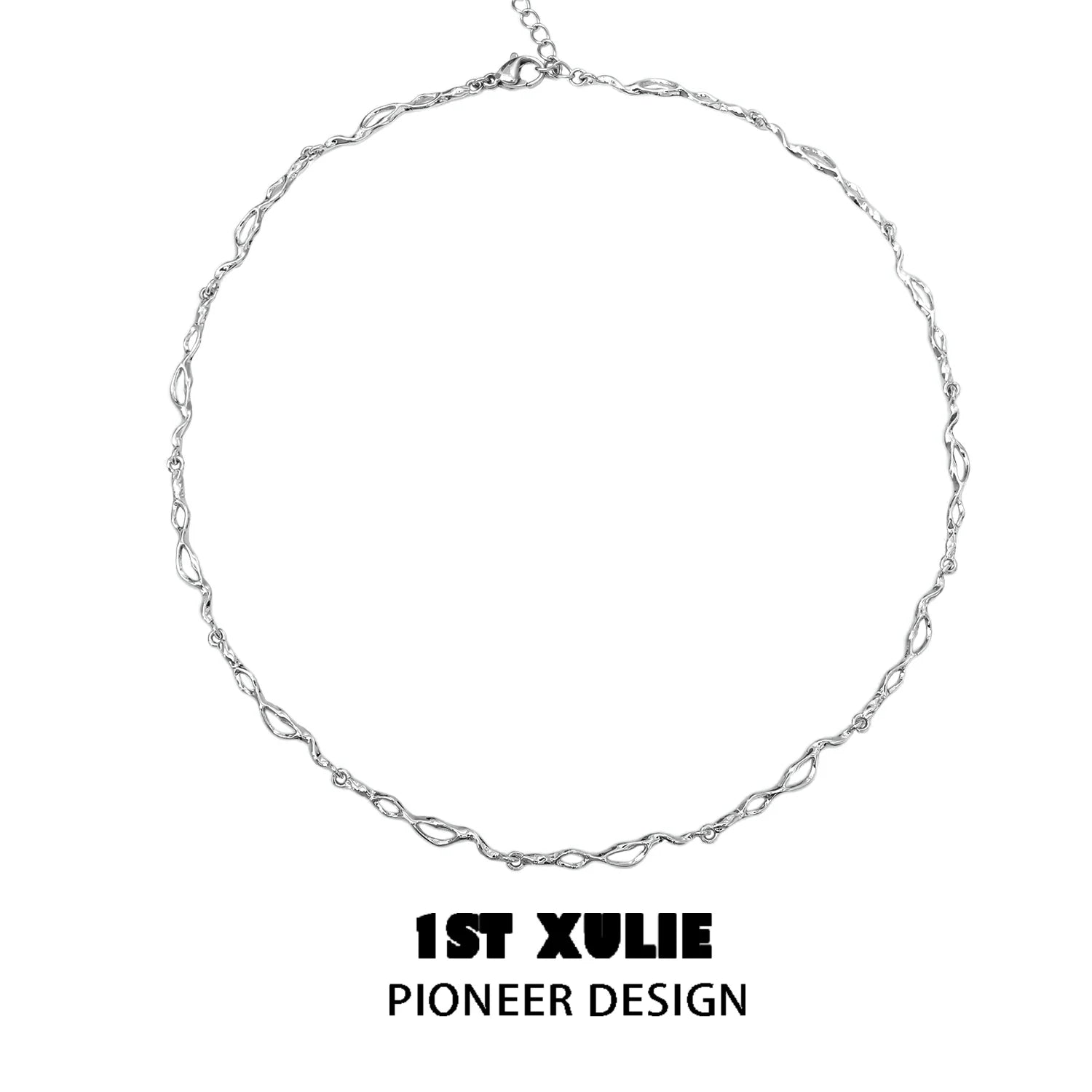 1ST XULIE Edgy Chain Necklace with Unique Twisted Design for a Fashion-Forward Look