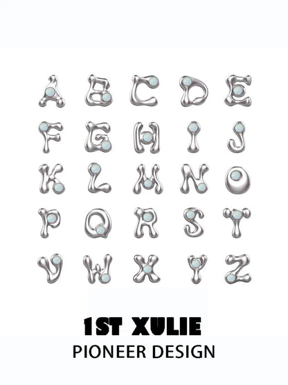 Edgy letter silver stud earrings featuring unique designs for a contemporary look