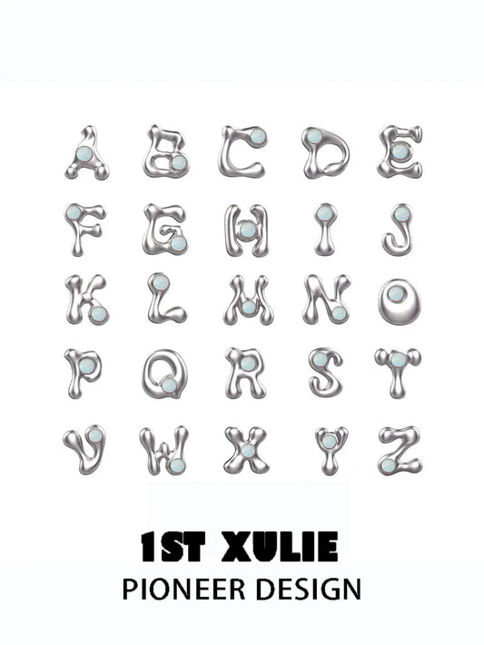 Edgy letter silver stud earrings featuring unique designs for a contemporary look