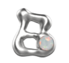 Unique 1STXULIE edgy letter silver stud earrings with an opal accent for stylish accessorizing