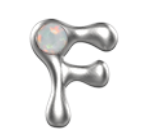 Edgy letter silver stud earrings featuring a unique fluid design with a gemstone accent