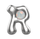 Edgy letter silver stud earrings featuring a unique organic shape and sparkling center stone