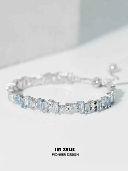 Iceland zircon star bracelet featuring shimmering blue and clear stones in a stylish design