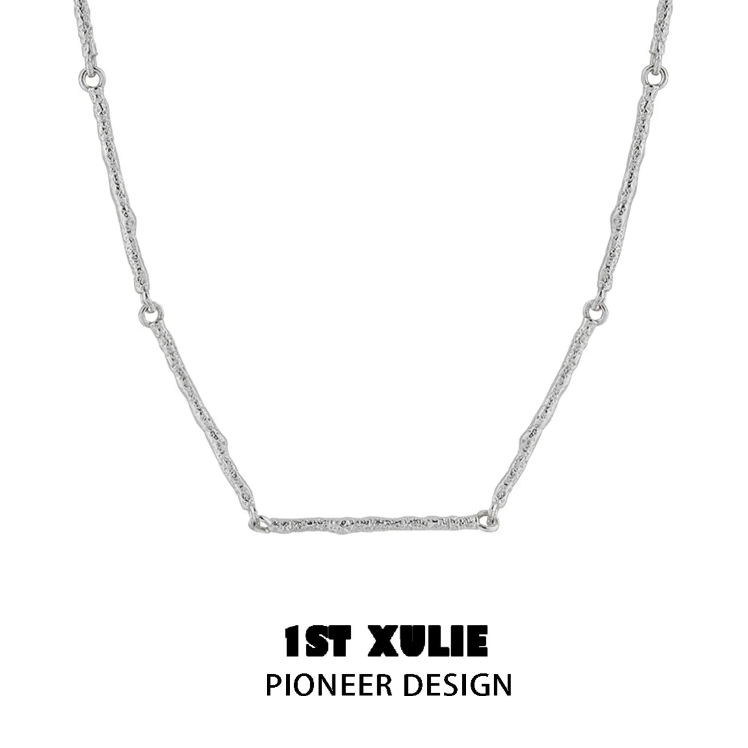 Elegant minimalist bamboo necklace by 1STXULIE showcasing a sleek and modern design
