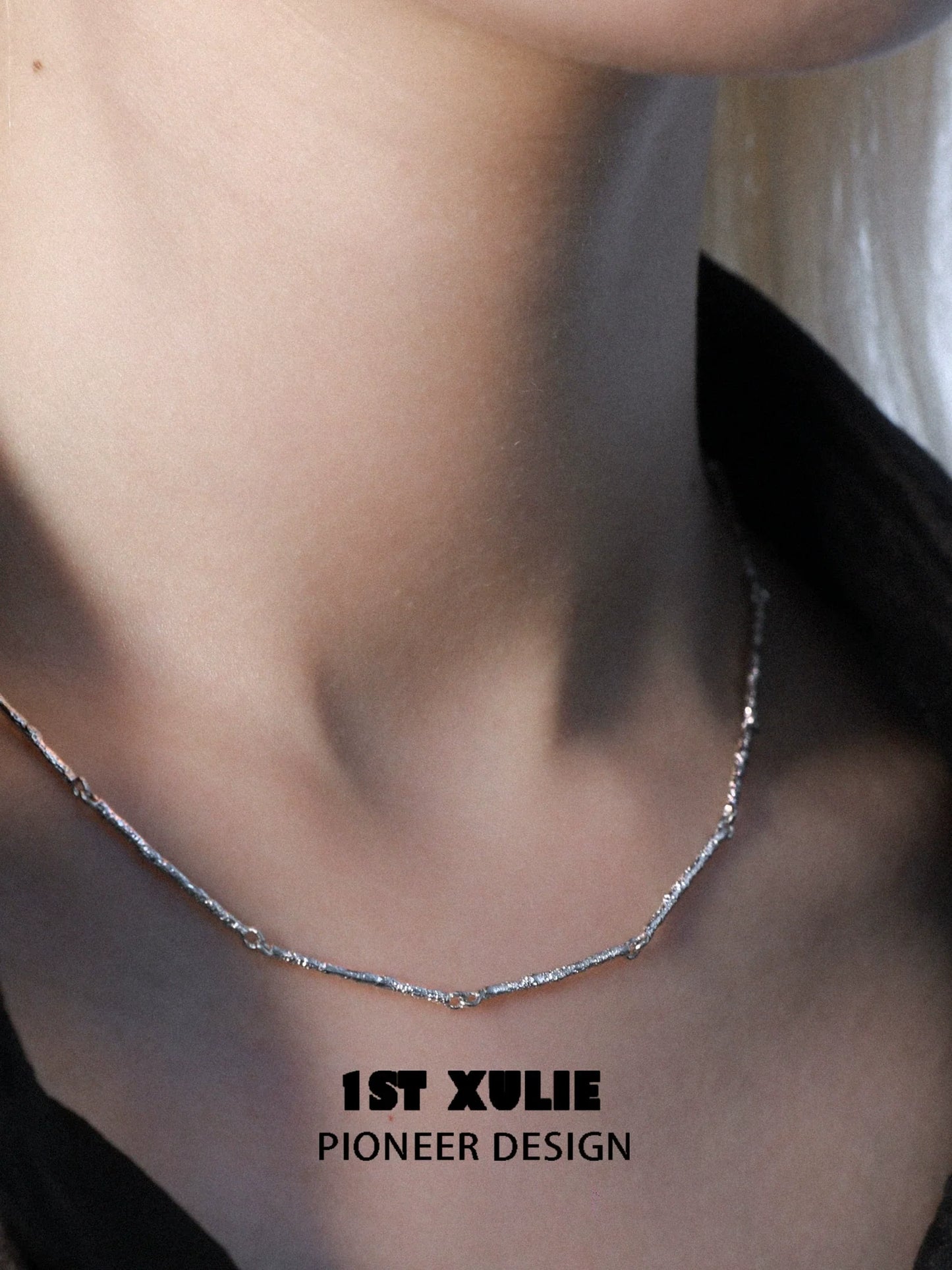 Stylish minimalist bamboo necklace by 1STXULIE, perfect for everyday wear and layering