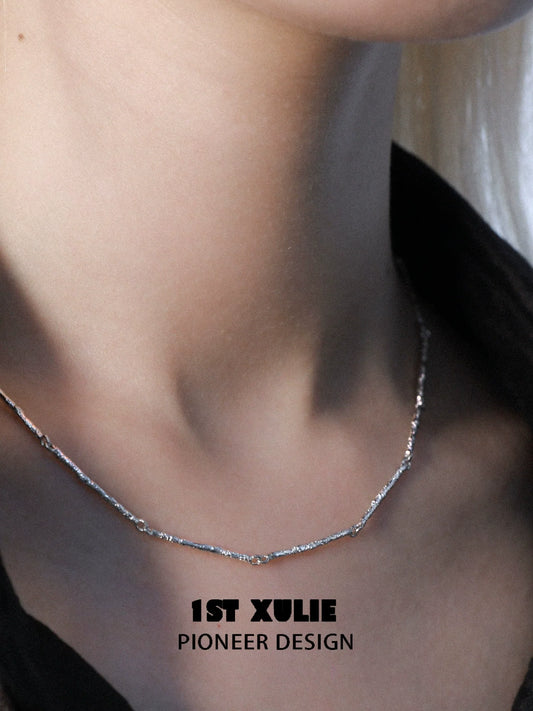 Stylish minimalist bamboo necklace by 1STXULIE, perfect for everyday wear and layering
