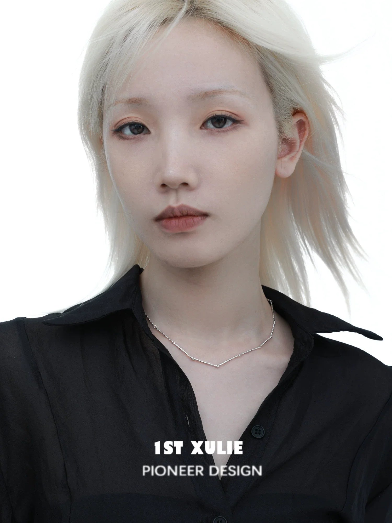Elegant minimalist bamboo necklace designed by 1STXULIE for a stylish and trendy look.