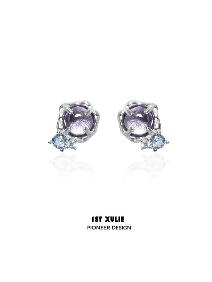 Mystic amethyst zircon earrings with elegant design and sparkling gemstones for a touch of sophistication