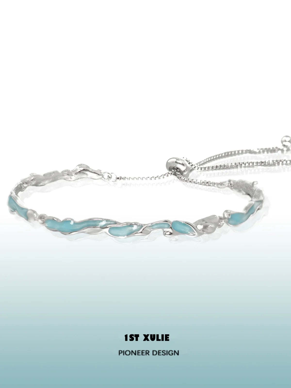Ocean tide blue bracelet with a sleek design and silver accents for a stylish accessory
