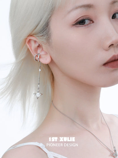 1ST XULIE Rose Tassel Earrings with Star Detail, Perfect for Elegant and Trendy Looks
