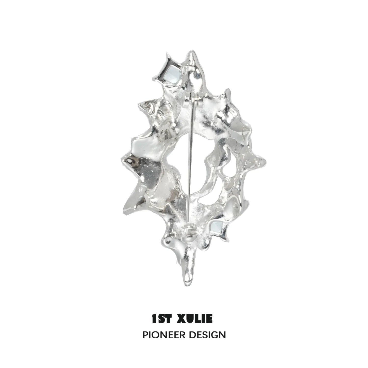 Unique silver statement brooch with an artistic design by 1ST XULIE for stylish accessorizing
