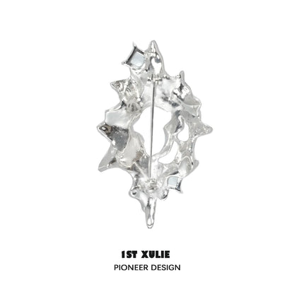 Unique silver statement brooch with an artistic design by 1ST XULIE for stylish accessorizing