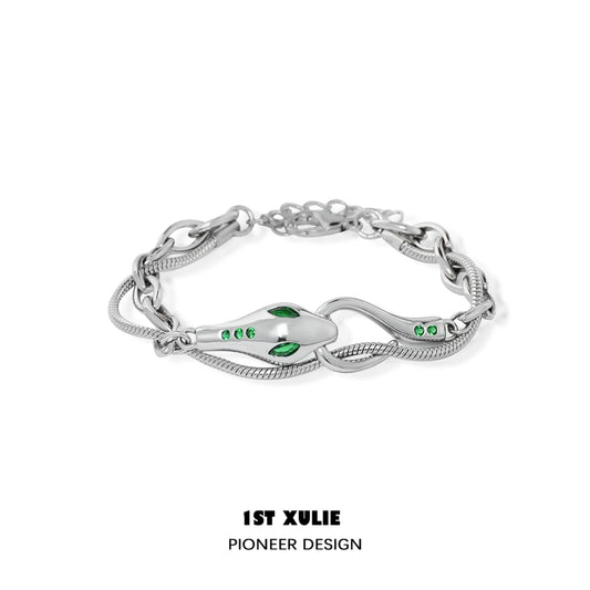 Stylish Slytherin snake bracelet with green accents for fans of the wizarding world