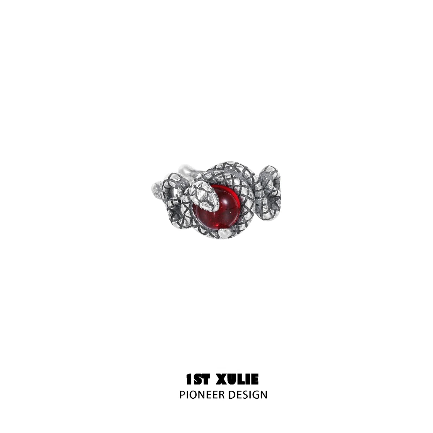 Slytherin snake ear cuff featuring intricate design and a red gemstone for a stylish look