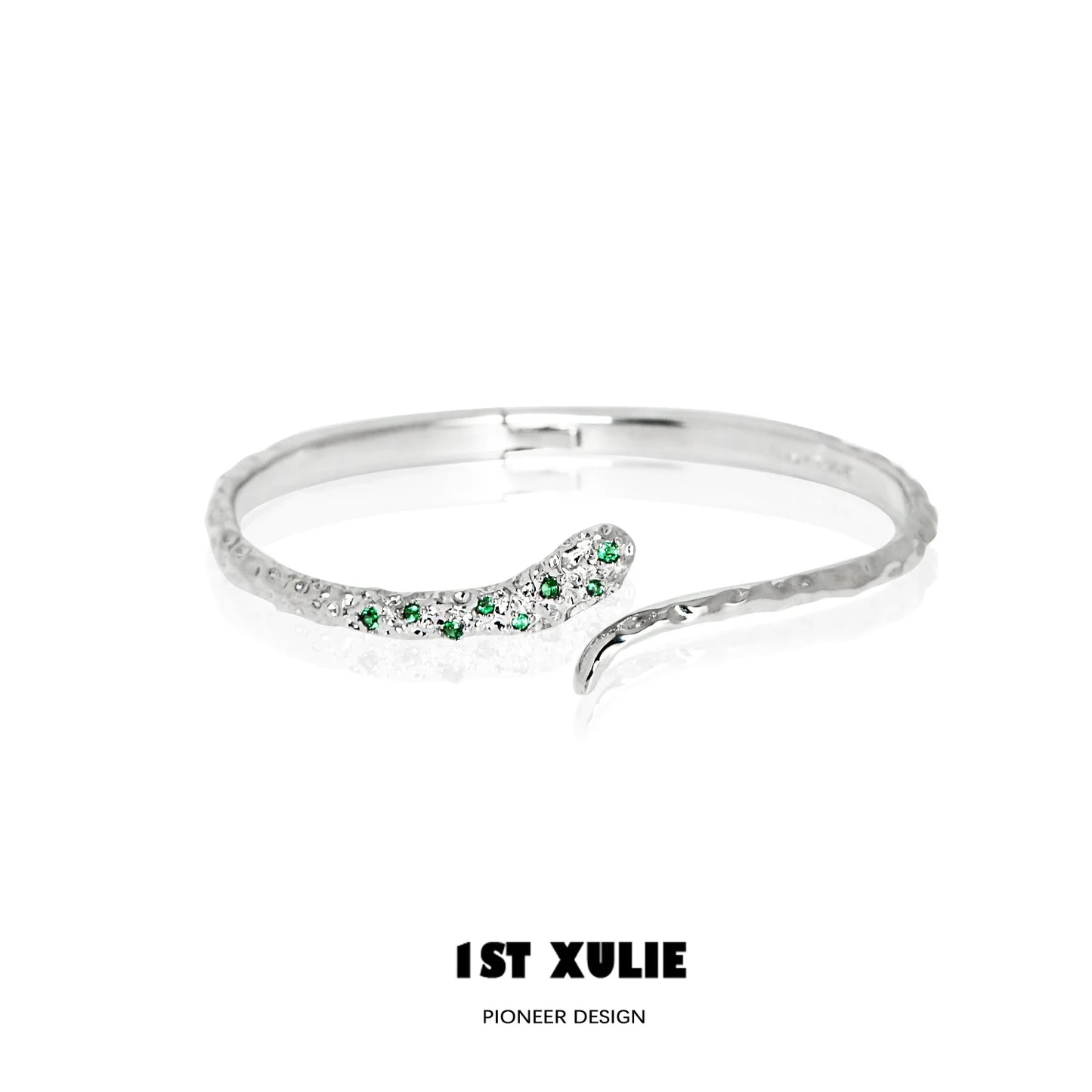 Slytherin snake silver bracelet featuring green accents and a sleek design for fans of the series