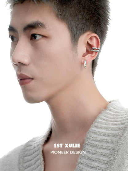 Stylish model showcasing star ear cuff jewelry, perfect for adding a unique touch to any outfit