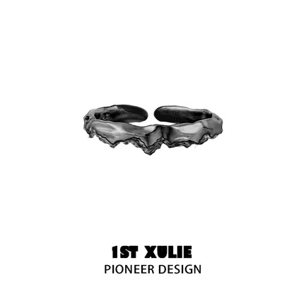 Y2K silver couple ring from 1STXULIE with a unique and artistic design