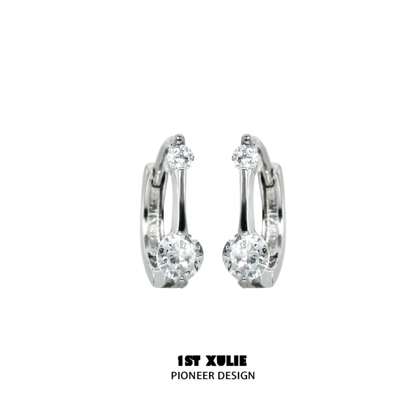 Elegant zircon stud earrings for women featuring a classic design with sparkling stones